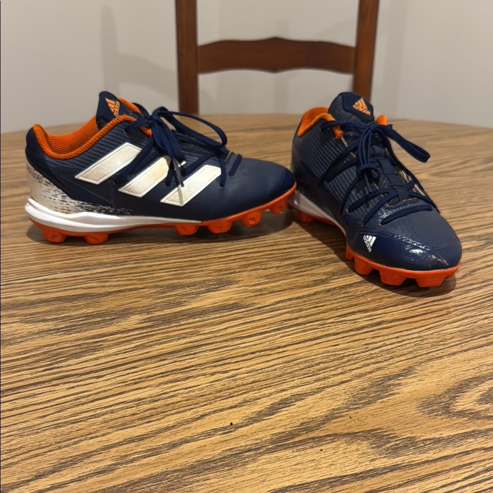 adidas Kids Navy Blue and Orange Cleats